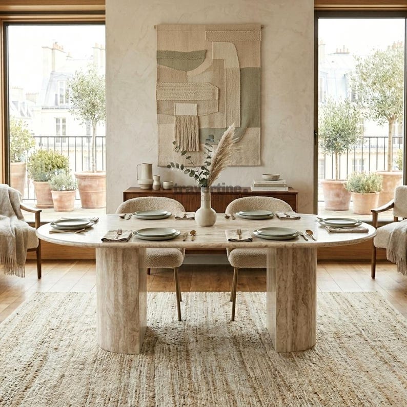 Pathos Travertine Dining Table - Etsy
