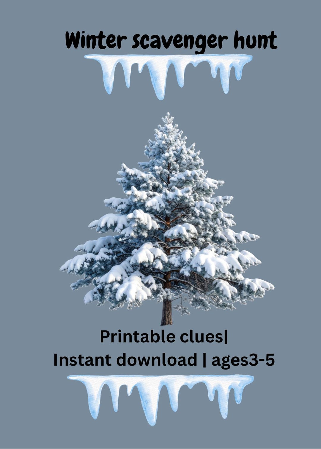 Winter Scavenger Hunt Printable | Kids Indoor Treasure Hunt Clues (ages ...