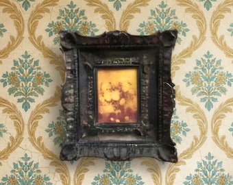 Antique Rococo Miniature Still Life, Ornate French Bouquet of Flowers Artwork, Country Home Decor