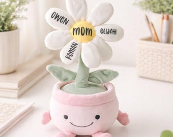 Gepersonaliseerde pluche madeliefjespot mama - Moederdag