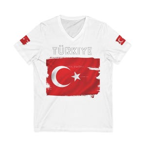 Türkiye Flag Brushstroke Tee | Turkish Crescent Star Shirt