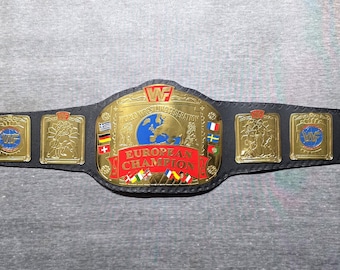 European Heavyweight Championship Replica Belt: In leather with Brass plate