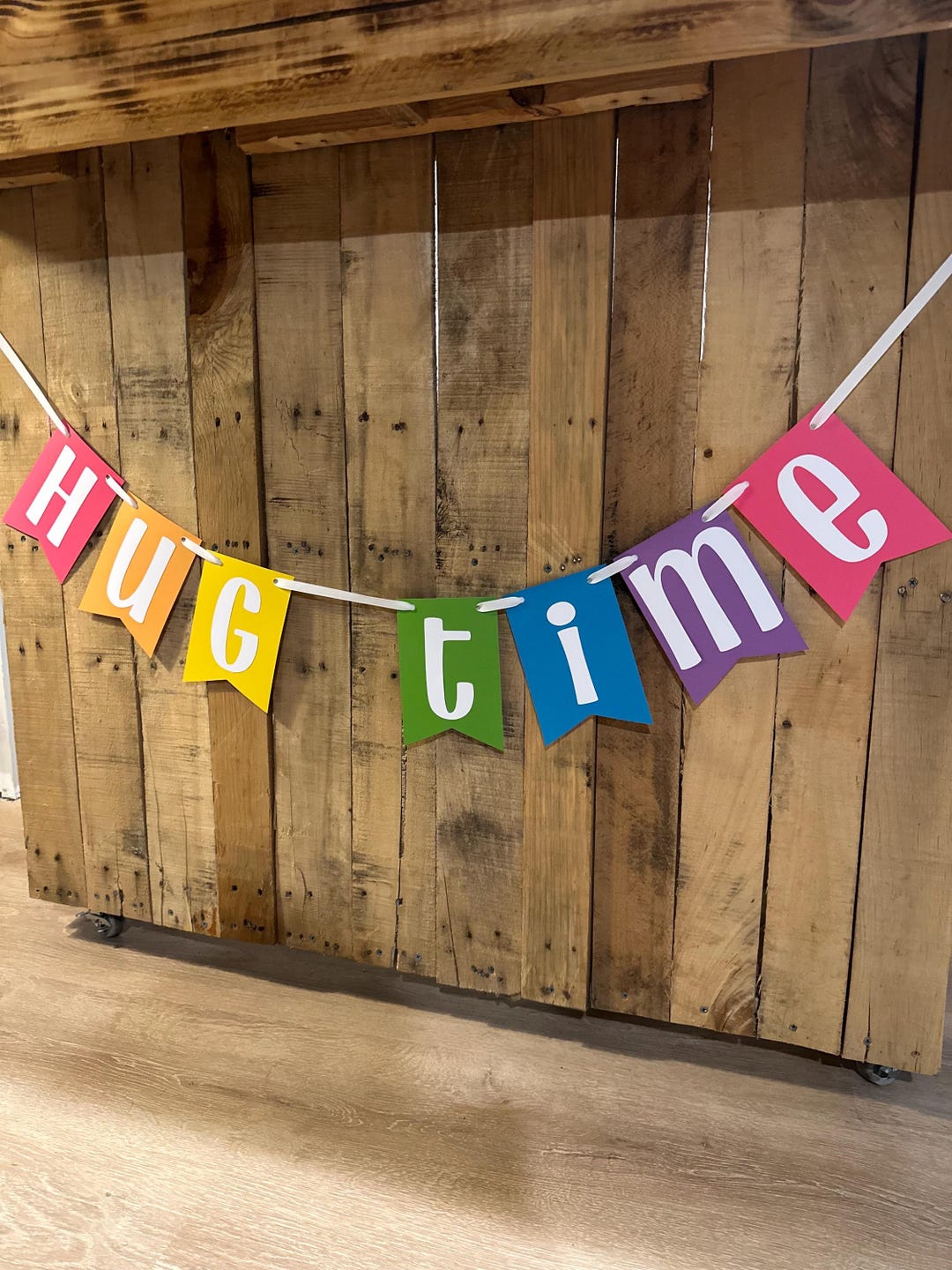 HUG TIME Rainbow Banner for Birthday Party Cake Table - Trolls ...