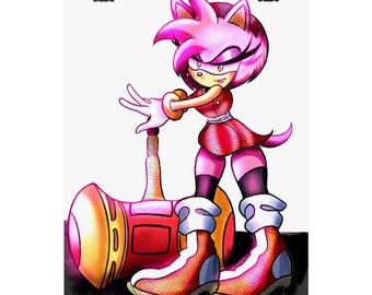 Pink Hedgehog Poster | Sonic Inspired Print