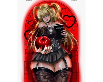 Misa Amane Fanart Print I Death Note Misa Misa Fanart I Gothic Anime Wall Art I YoruDrawz Poster