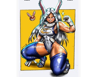 Miruko Inspired Art Print | Rabbit Hero Anime Wall Art | YoruDrawz