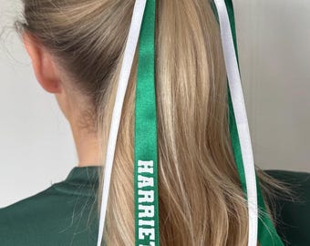 Personalised Sports Ponytail Streamer, Custom Ribbon Hair Bobble for any occasion