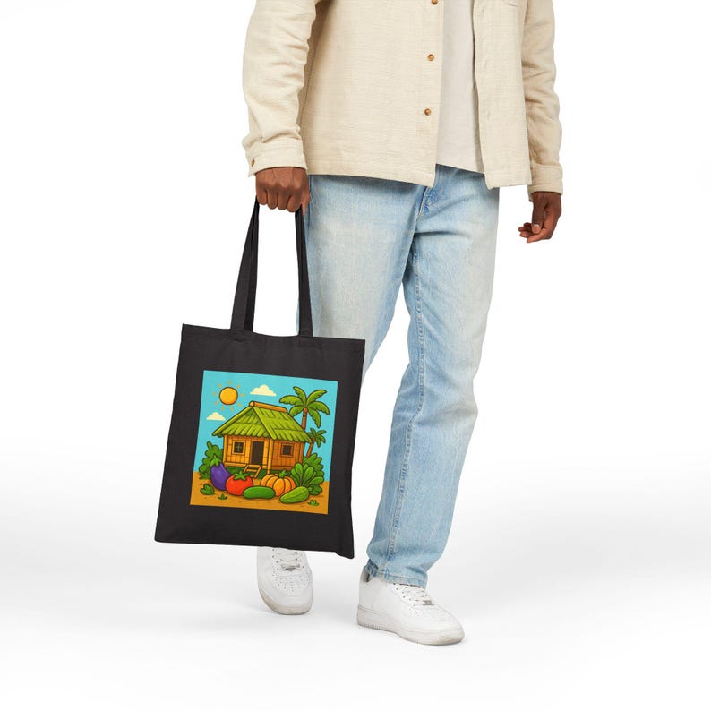 Bahay Kubo Tote | Filipino Culture Canvas Tote | Philippines Inspired Reusable Bag image 12