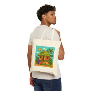 Bahay Kubo Tote | Filipino Culture Canvas Tote | Philippines Inspired Reusable Bag image 6