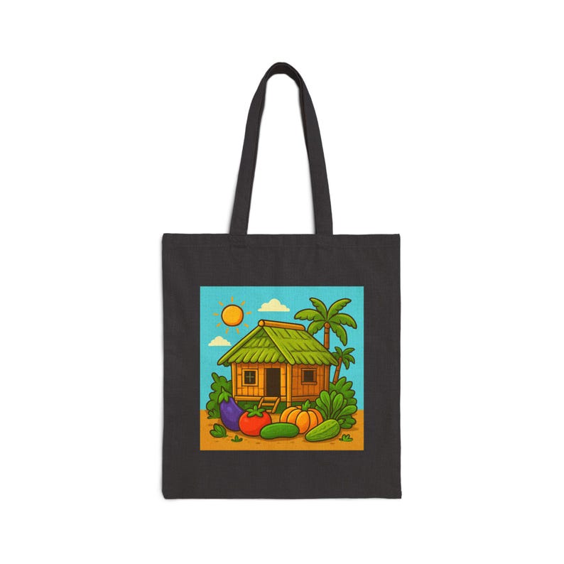 Bahay Kubo Tote | Filipino Culture Canvas Tote | Philippines Inspired Reusable Bag image 10