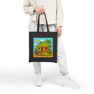Bahay Kubo Tote | Filipino Culture Canvas Tote | Philippines Inspired Reusable Bag image 8