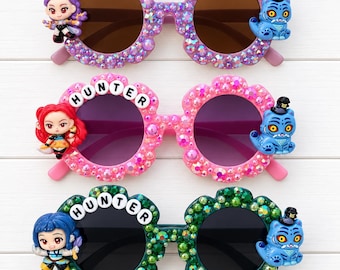 Kids Custom Sunglasses Kpop Anime Inspired, Ages 4-10, Gift and Party Favors for Kids