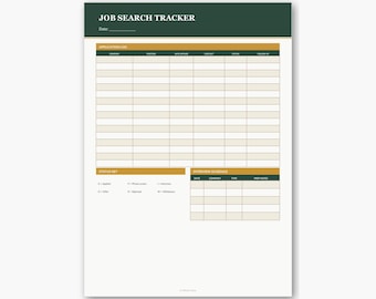 Job Search Tracker Printable PDF | Application Log, Interview Schedule, Status Key | A4 & Letter