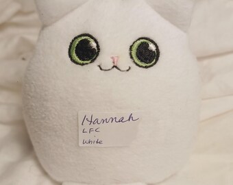 Lil' FAT Cats-Fleece WHITE mini Cat Pillows  -  Cute & Cuddly  -  Made in USA