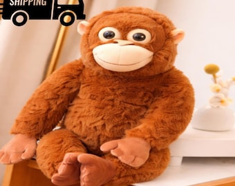Peluche de mono de brazos largos: almohada de peluche de animales de dibujos animados para niños