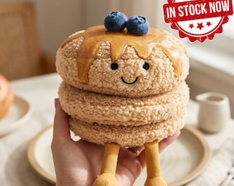 Peluche de panqueque con arándanos y jarabe – Personaje de postre