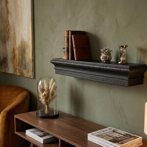 Antik stil flytande hylla gamla pengar dekor traditionell vägghylla vintage lyx display avsats bild 6