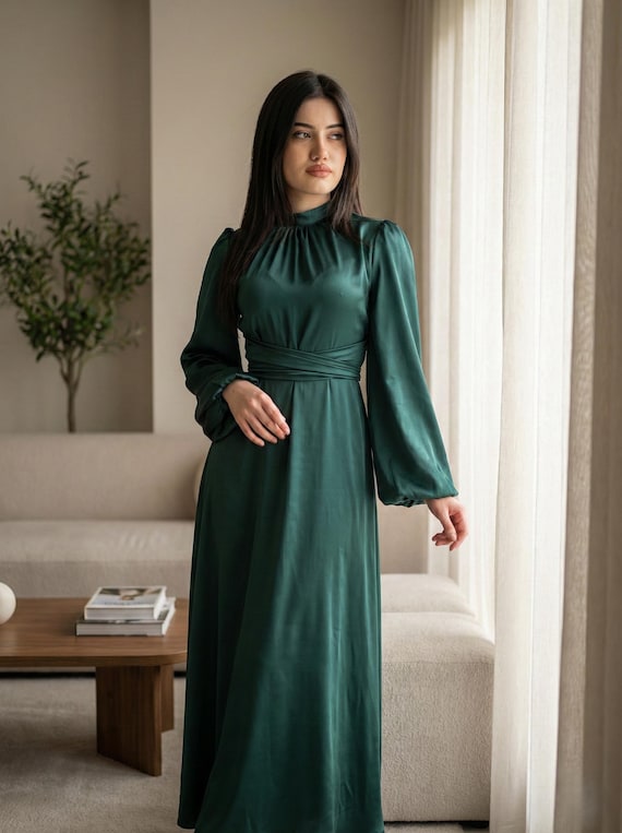 emerald green dress with pockets Maxi Dress, Sleeveless Cotton A-Line Boho Gown sale 24