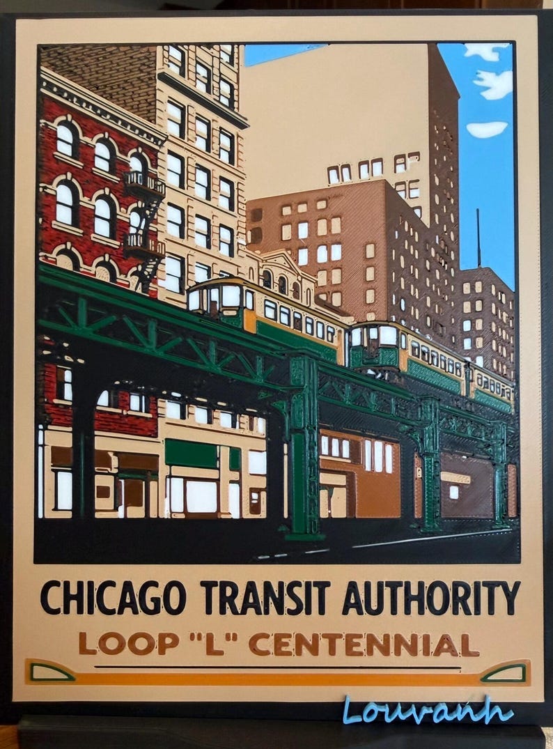 Chicago Transit Authority Loop Centennial - Etsy
