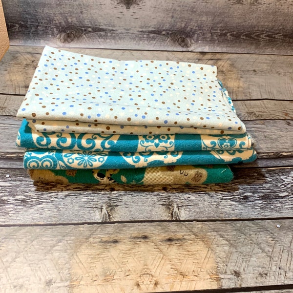 Owl Flannel Fabric Etsy