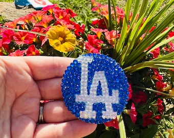 Bedazzled Los Angeles Dodgers pin! Glam your baseball game day outfit!