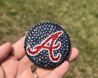 Bedazzled Atlanta Braves pin! Glam your baseball game day outfit!