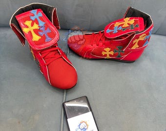 Custom Made Best Quality Original Leather Christian Stylish Breathable Boxing Wrestling Shoes Gym Training Fighting Shoes For Gift