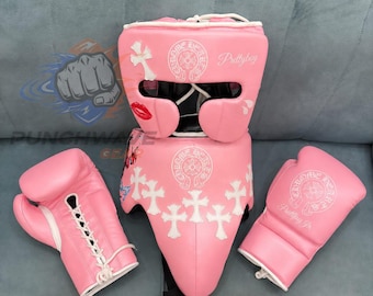 Latest Custom Design Boxing Sparring Full Set Original Cow Hide Leather Fighting Training Gym Boxing Set For Gift.