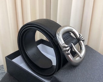 Gunslinger Style PU Leather Belt with Metal Buckle Vintage Streetwear Belt