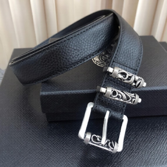 Roller Buckle PU Leather Belt with Silver Hardware Vintage Streetwear Belt