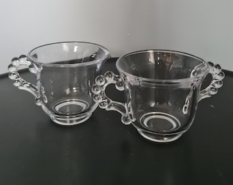 Vintage Imperial Glass Co. Candlewick Stil Milchkännchen und Zucker