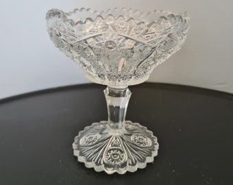 Vintage EAPG 5 "große Kompottschale mit Gänseblümchen und Knopfmuster