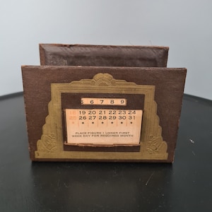 Vintage Perpetual Calendar Letter Holder