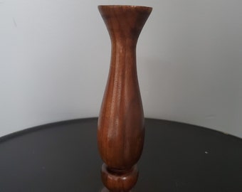 Vintage Hand Turned Wood Bud Vase
