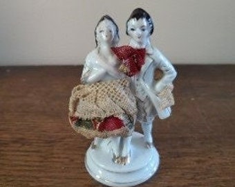 Vintage Porcelain Victorian Dancing Couple Figurine