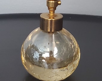 Vintage I Rice NY Crackle Glass Perfume Bottle