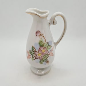 Vintage Occupied Japan Miniature Floral Pitcher