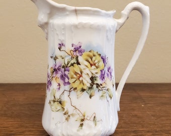 Vintage Floral Creamer 4" Unmarked