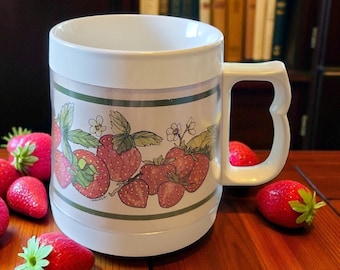 Vintage Strawberry Thermo Serv Mug