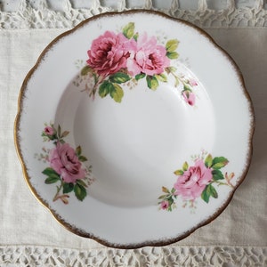 Vintage Royal Albert American Beauty Rimmed Soup Bowl