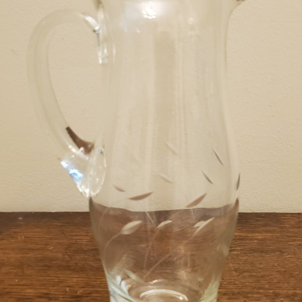 Etched Glass Pitcher Etsy