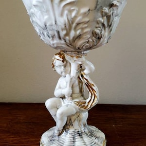 Vintage Napcoware Tuscany Alabastro National Potteries Co. Cherub Figurine Planter image 1