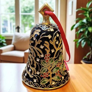 Vintage Cloisonne Christmas Bell