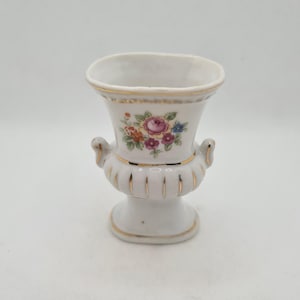 Vintage Occupied Japan Miniature Hand Painted Floral Double Vase