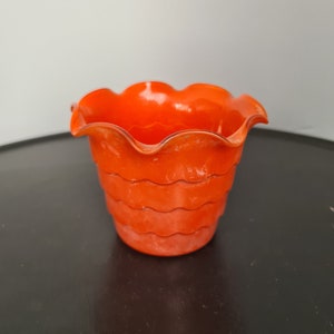 Vintage Fire King Ruffled Top Glass Flowerpot