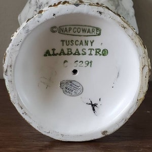Vintage Napcoware Tuscany Alabastro National Potteries Co. Cherub Figurine Planter image 6