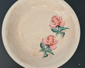 Vintage Thermocraft Ovenproof Pie Plate in Rose Pattern