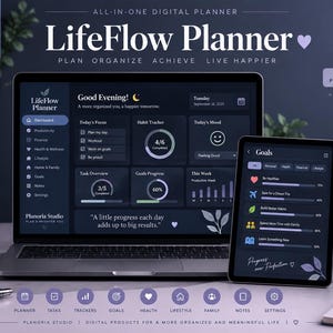 LifeFlow Digital Planner, Allt-i-ett-planerare, Produktivitet och mål
