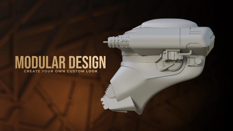 Ubese Helmet Kit – Boushh Inspired Modular Cosplay Helmet – 25 Piece Resin Prop Kit – Star Wars Style Sci-Fi Helmet – DIY Prop Builder Kit image 10