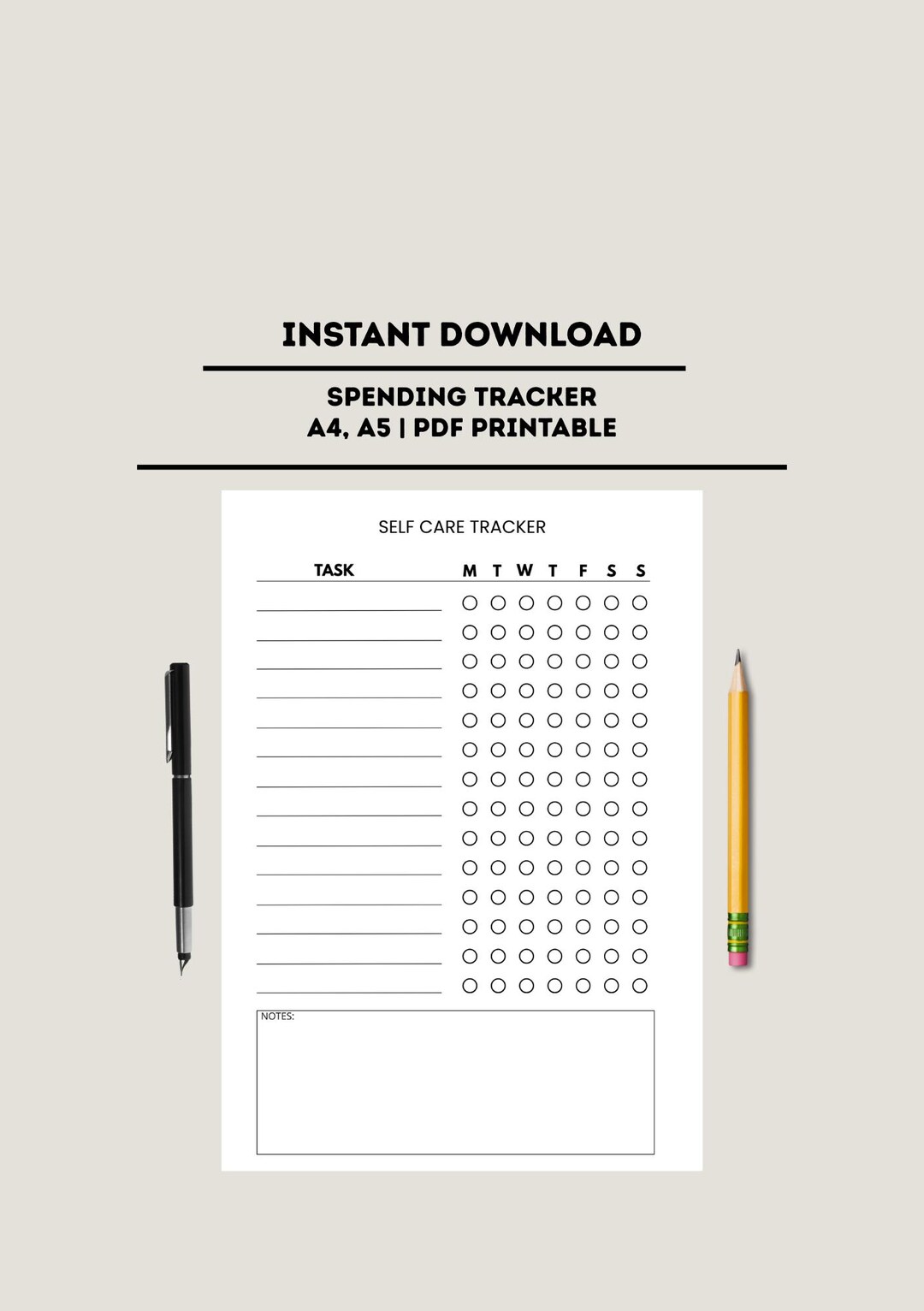 Self Care Tracker Printable | Weekly Habit Planner (PDF Download) - Etsy
